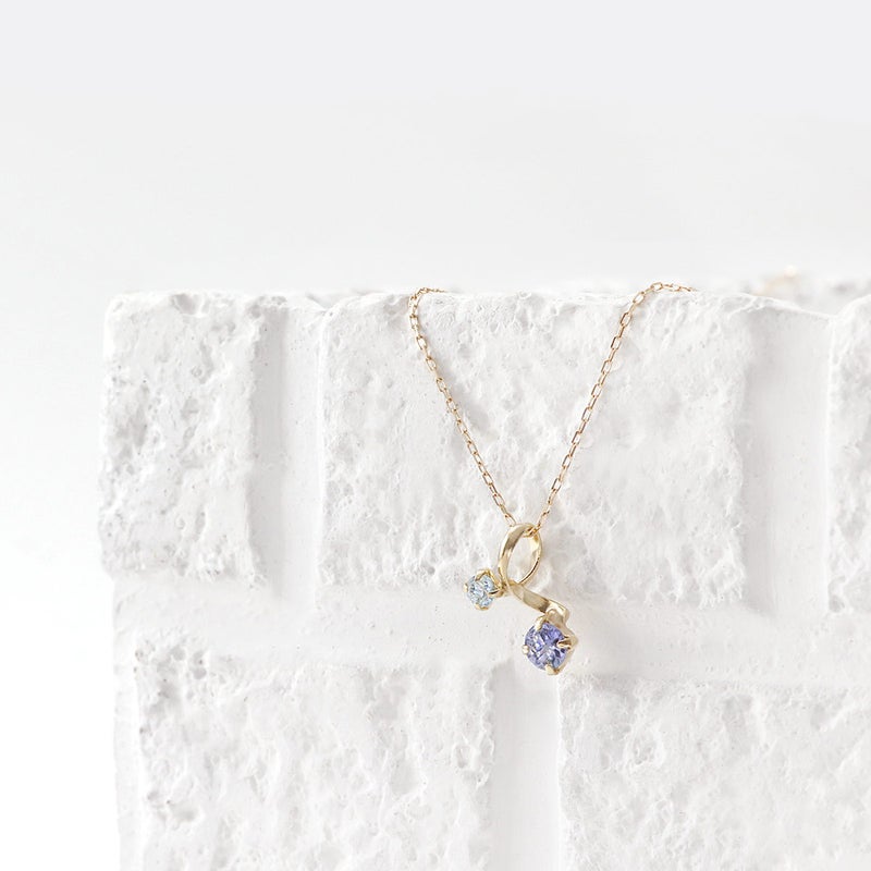 K10YG ブルートパーズ＆タンザナイト ネックレス 11月誕生石_03