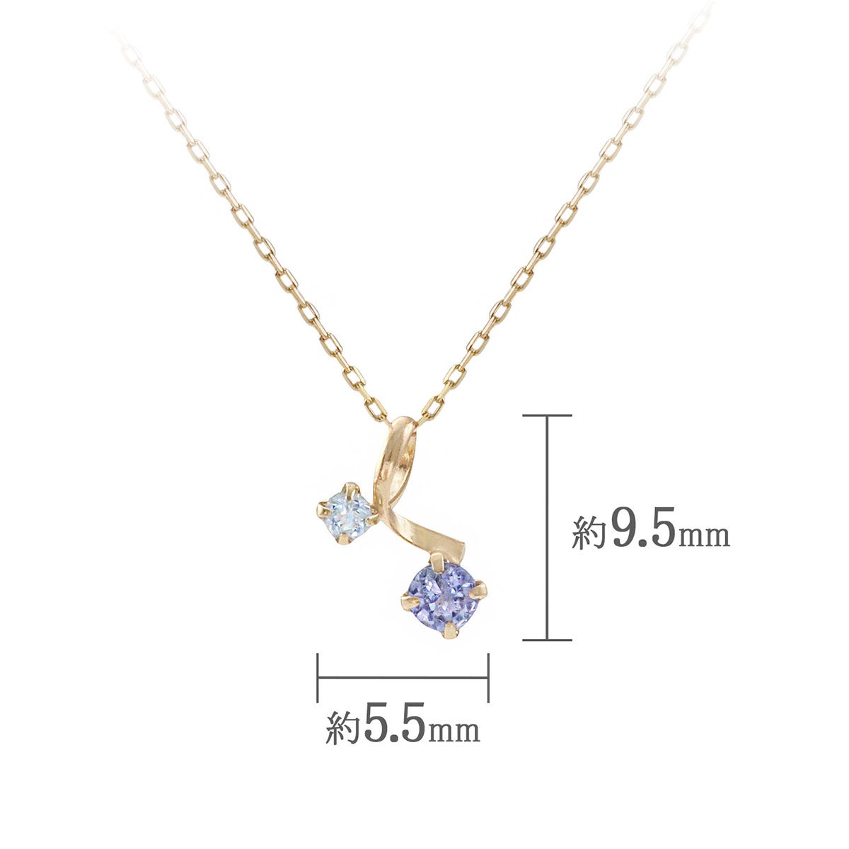 K10YG ブルートパーズ＆タンザナイト ネックレス 11月誕生石_05