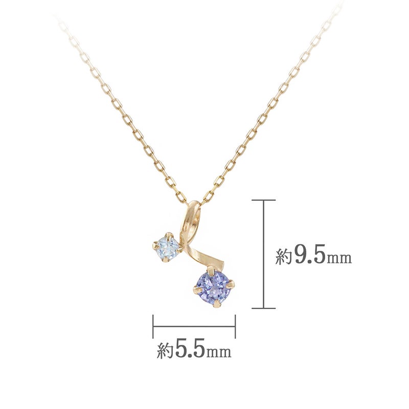 K10YG ブルートパーズ＆タンザナイト ネックレス 11月誕生石_05