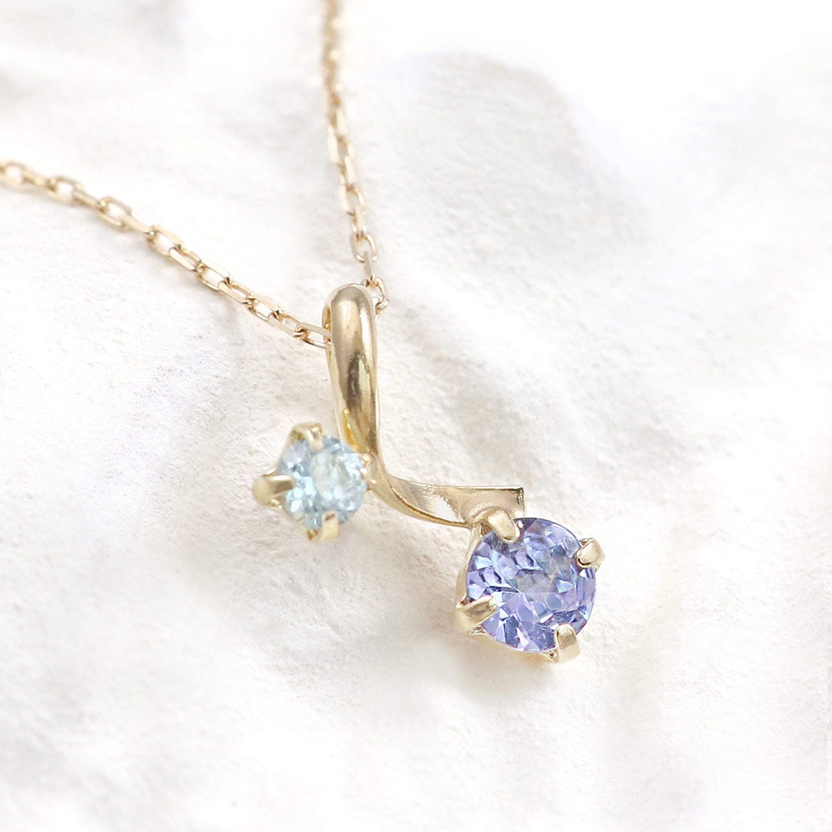 K10YG ブルートパーズ＆タンザナイト ネックレス 11月誕生石_10