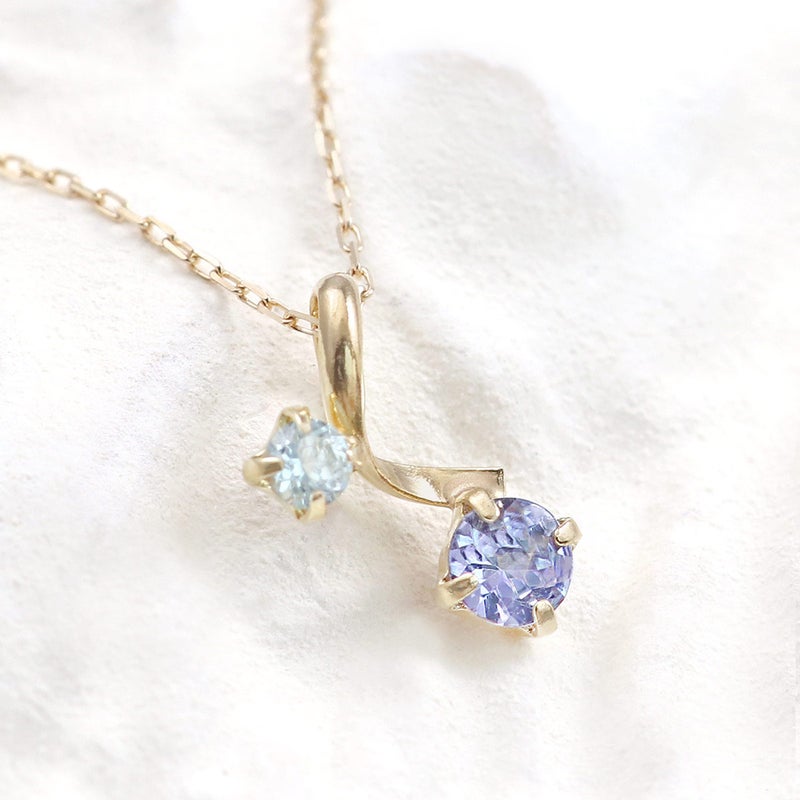 K10YG ブルートパーズ＆タンザナイト ネックレス 11月誕生石_10
