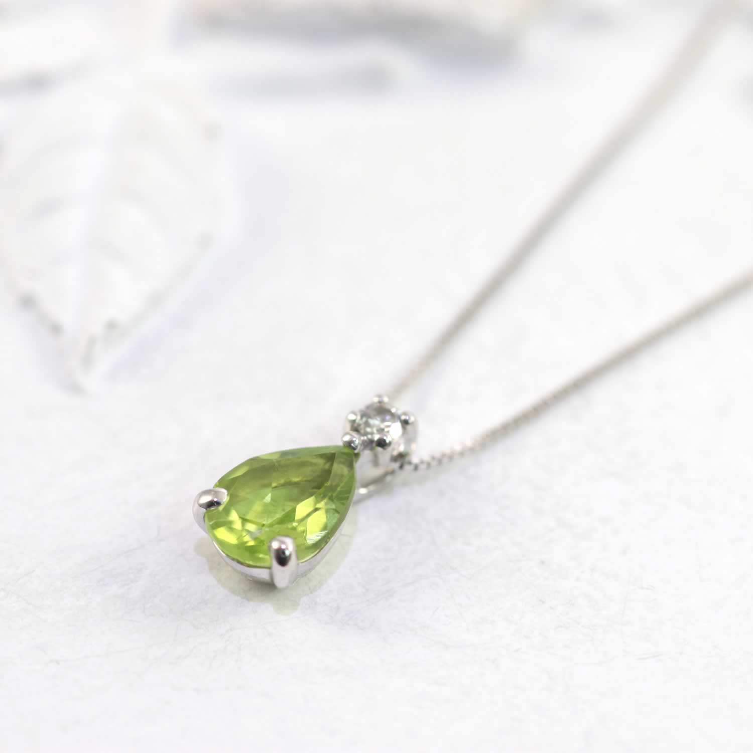 K10WG ペリドット＆ダイヤモンド ネックレス | Jewelry ROLA