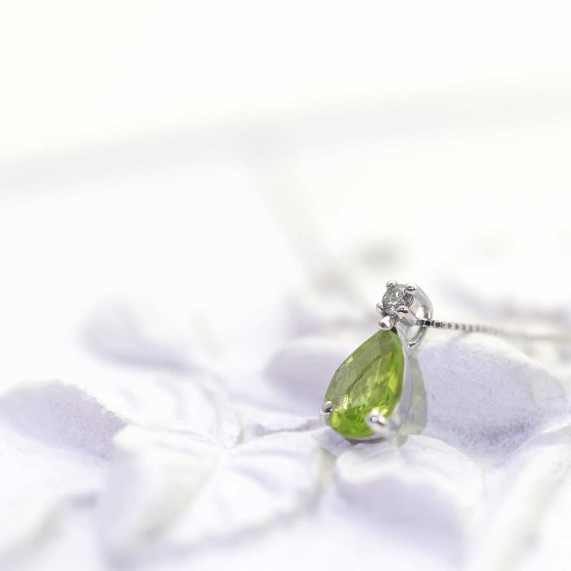 K10WG ペリドット＆ダイヤモンド ネックレス_04