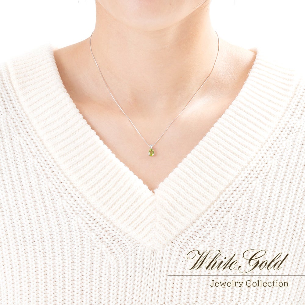 K10WG ペリドット＆ダイヤモンド ネックレス | Jewelry ROLA