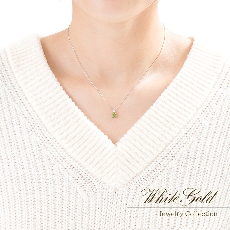 K10WG ペリドット＆ダイヤモンド ネックレス_05