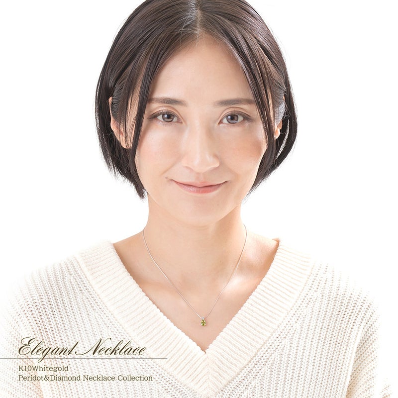 K10WG ペリドット＆ダイヤモンド ネックレス_09