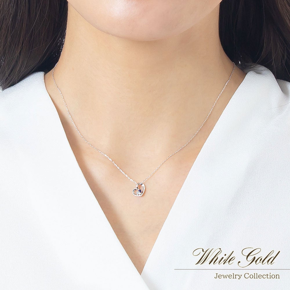 K10WG マルチストーン ハートネックレス_05