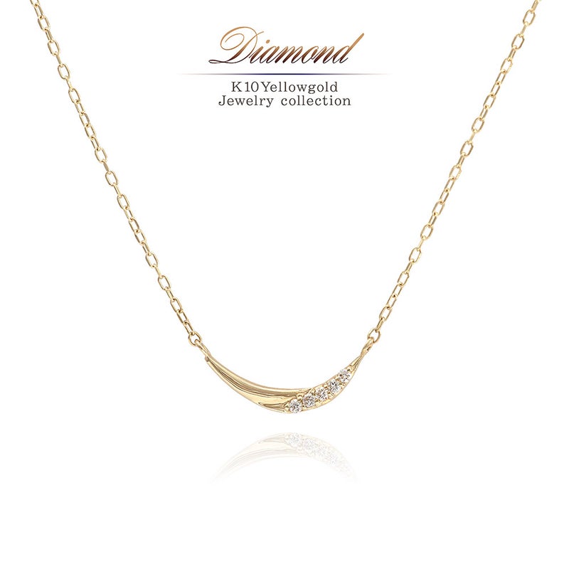 K10YG ダイヤモンド ラインネックレス_01