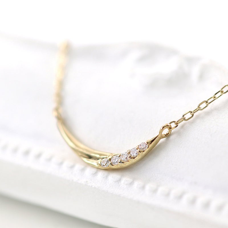 K10YG ダイヤモンド ラインネックレス_02