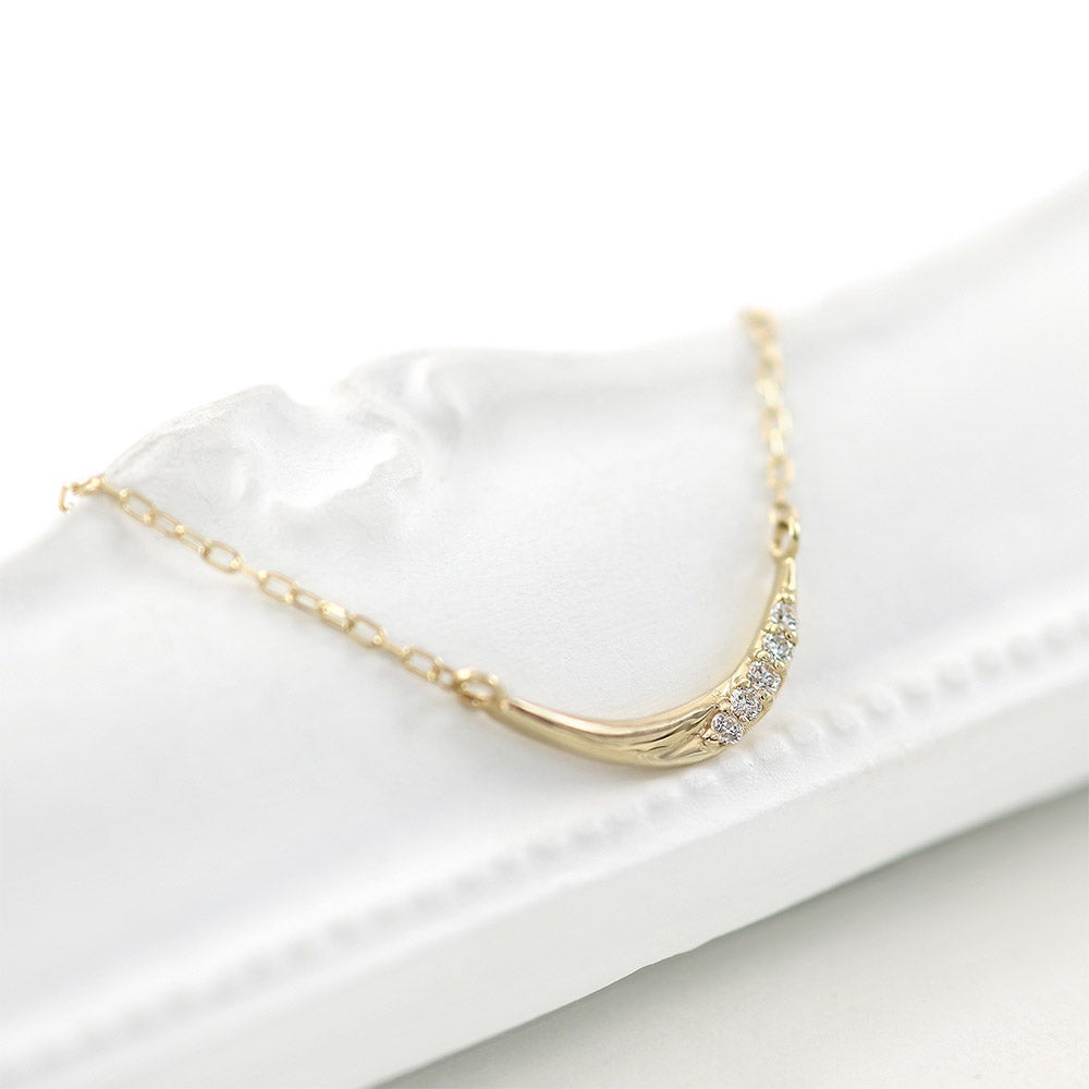 K10YG ダイヤモンド ラインネックレス_13