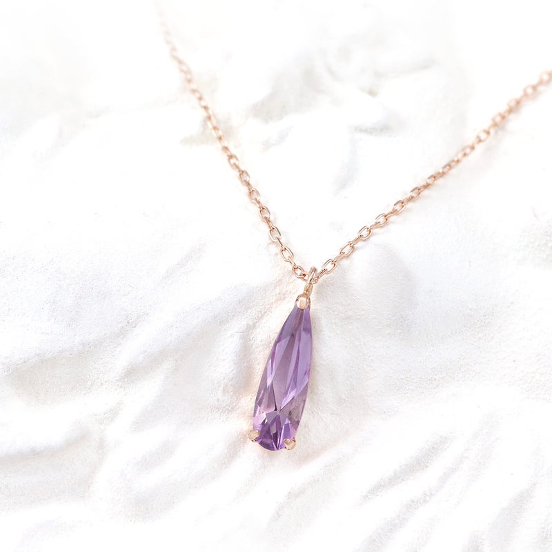 K10PG アメジスト ティアドロップ 一粒ネックレス_02