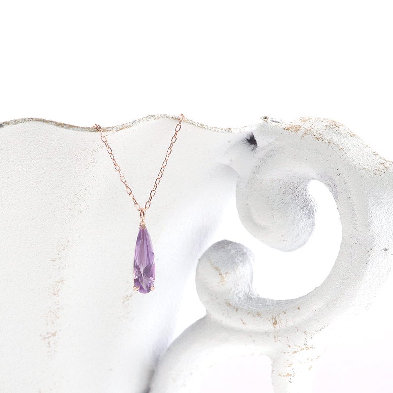 K10PG アメジスト ティアドロップ 一粒ネックレス_03