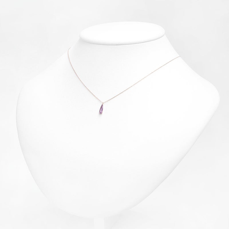 K10PG アメジスト ティアドロップ 一粒ネックレス_11