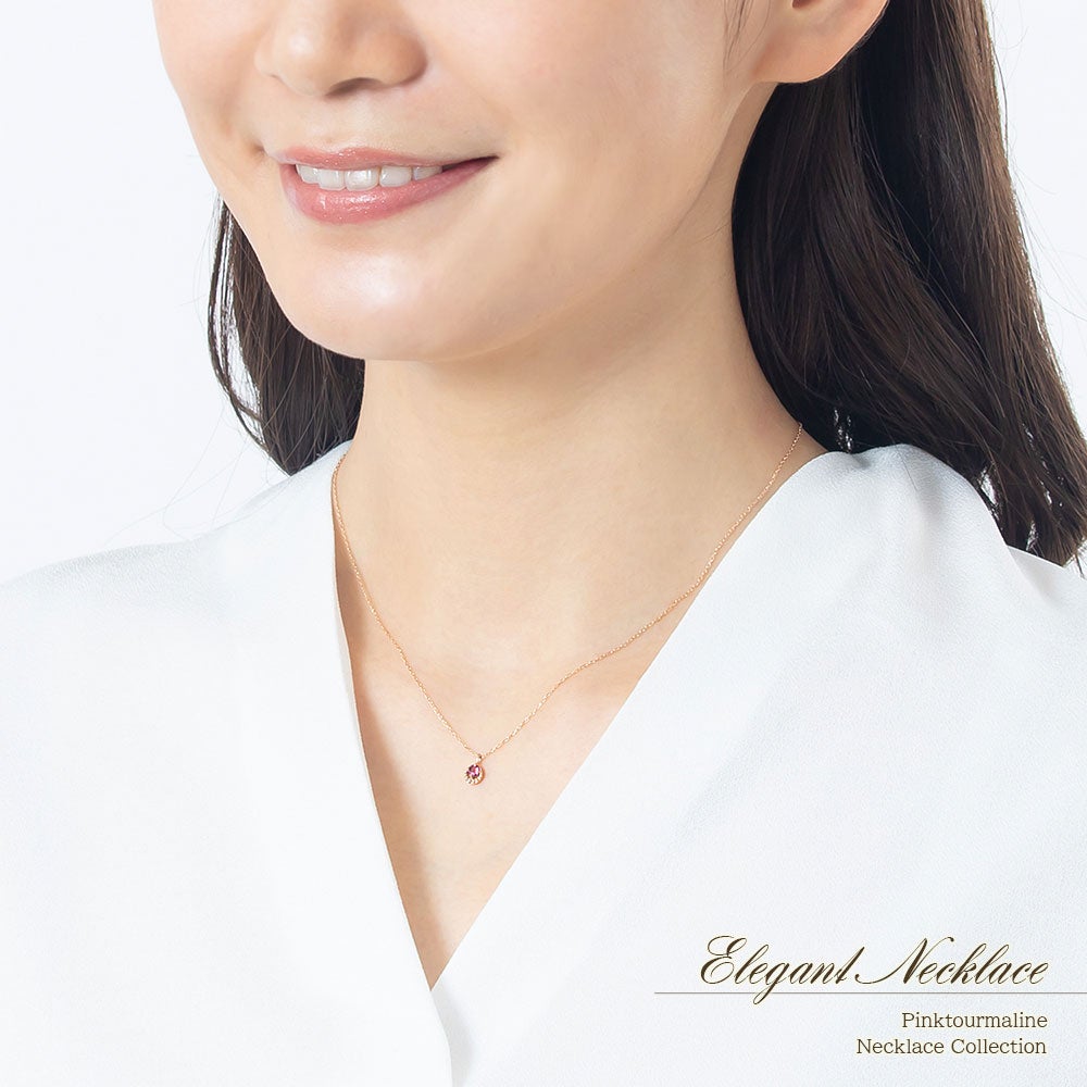 K10PG ピンクトルマリンネックレス 10月誕生石_12