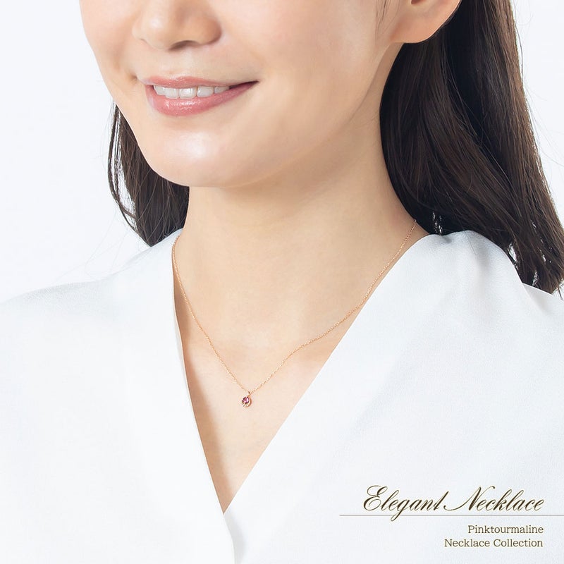 K10PG ピンクトルマリンネックレス 10月誕生石_12