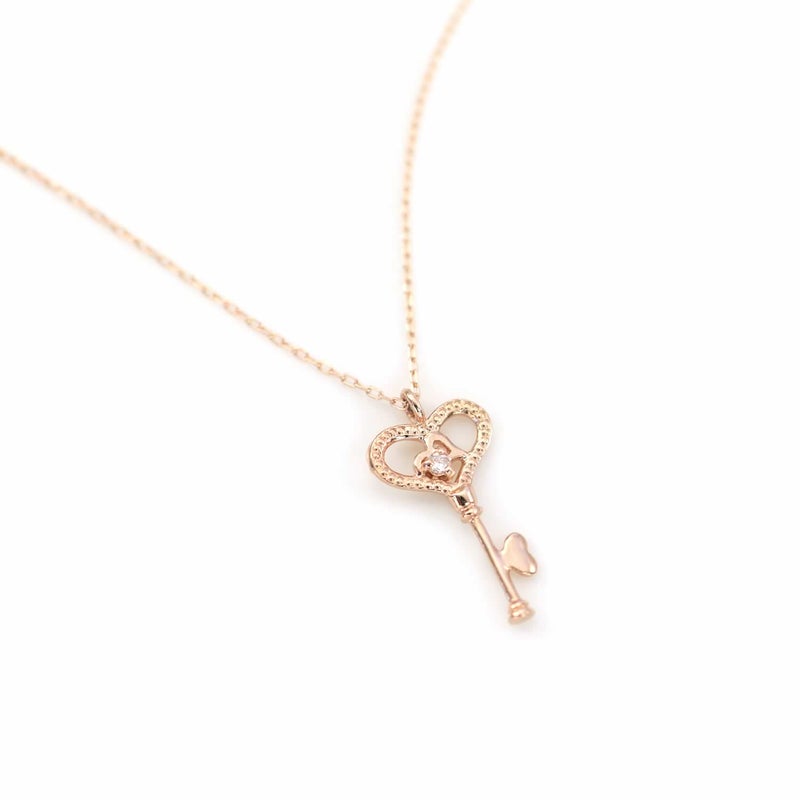 K10PG ダイヤモンド ハートキー ネックレス_03