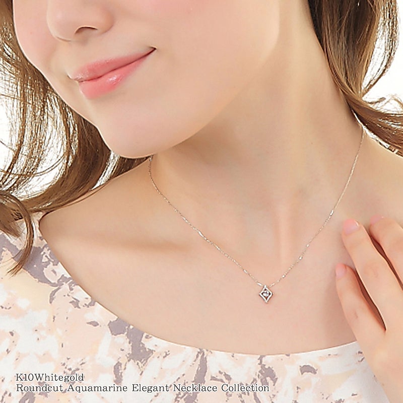 K10WG アクアマリン ネックレス_12