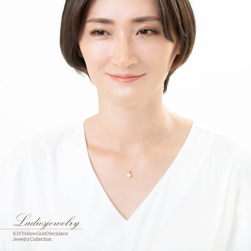 K10YG アコヤ真珠＆ダイヤモンド ネックレス_16