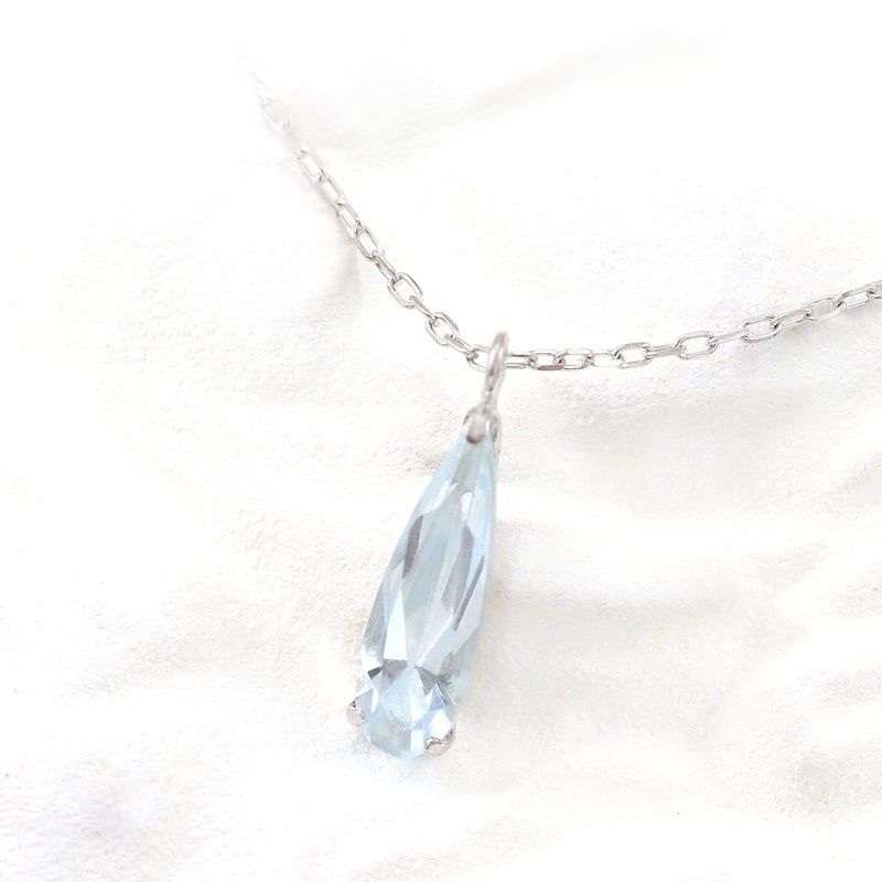 K10WG スカイブルートパーズ ティアドロップ 一粒ネックレス 11月誕生石_02