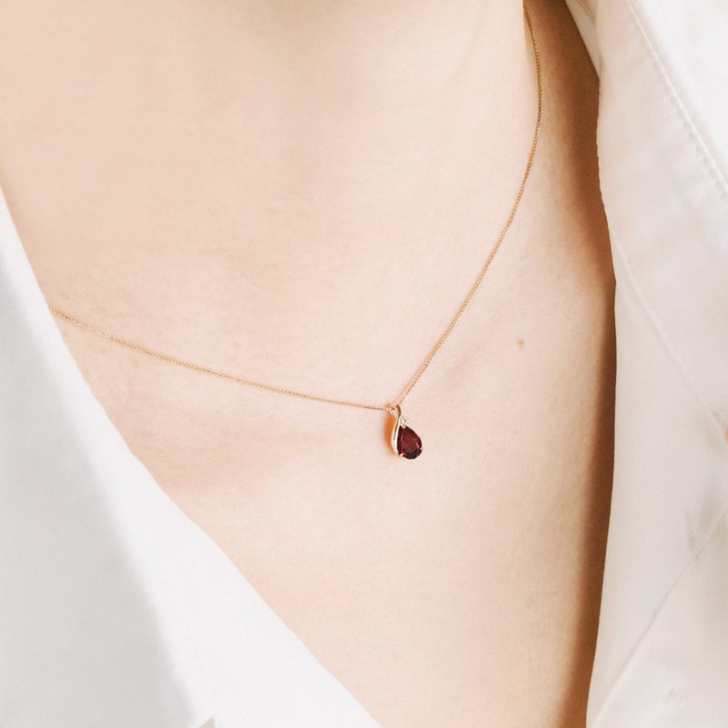 K10PG ガーネット＆ダイヤモンド ネックレス_05