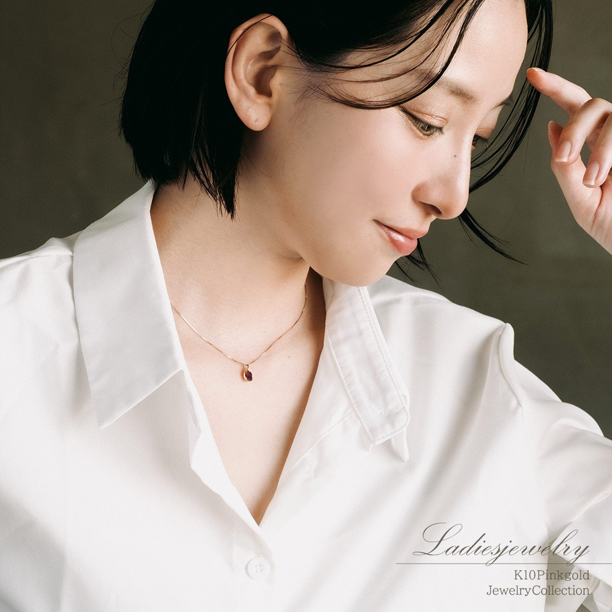 K10PG ガーネット＆ダイヤモンド ネックレス_12