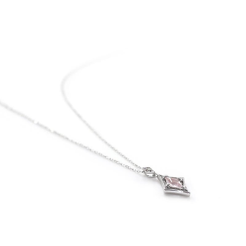 心葉 ローズクォーツ＆ホワイトトパーズ ネックレス K10 11月誕生石_03