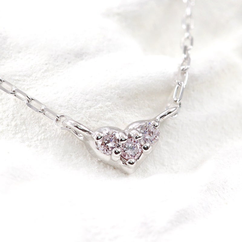 心葉 ピンクダイヤモンド ハートネックレス K10_09