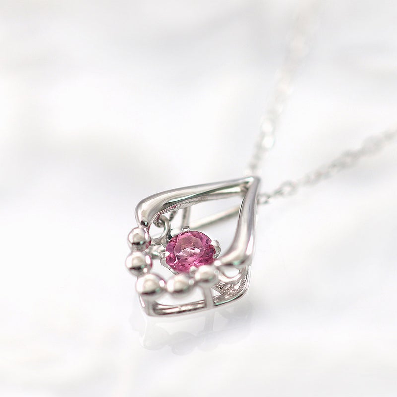 K10WG ピンクトルマリン ネックレス 10月誕生石_04