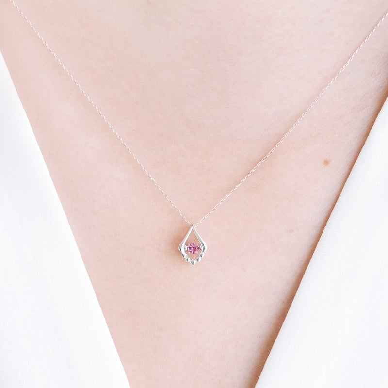 K10WG ピンクトルマリン ネックレス 10月誕生石_05