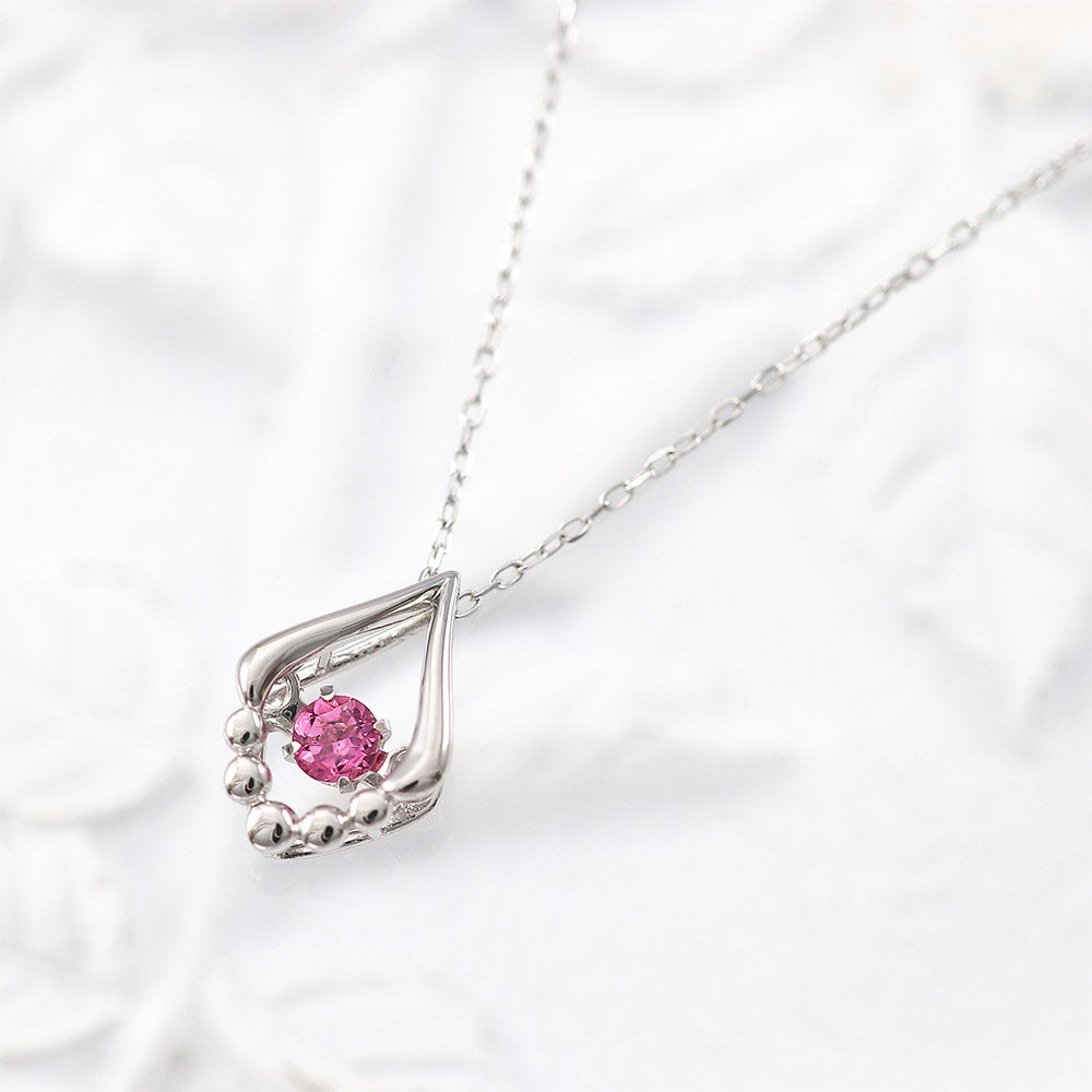 K10WG ピンクトルマリン ネックレス 10月誕生石_10