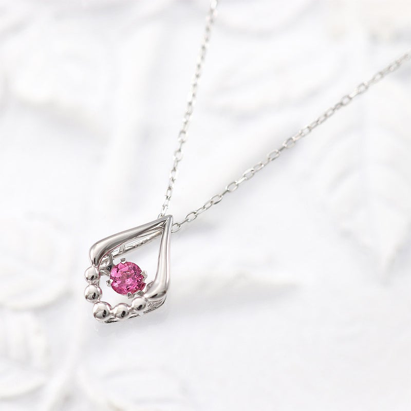 K10WG ピンクトルマリン ネックレス 10月誕生石_10
