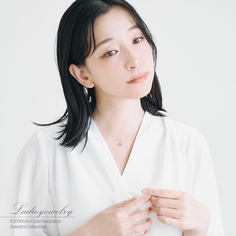 K10WG ピンクトルマリン ネックレス 10月誕生石_12