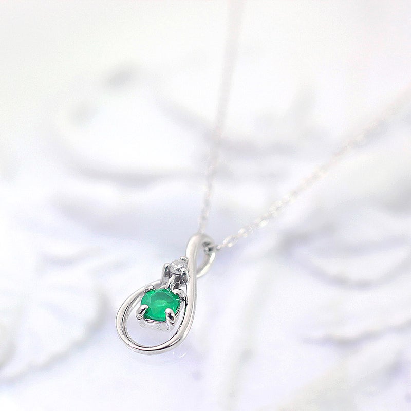 K10WG エメラルド＆ダイヤモンド ネックレス_02