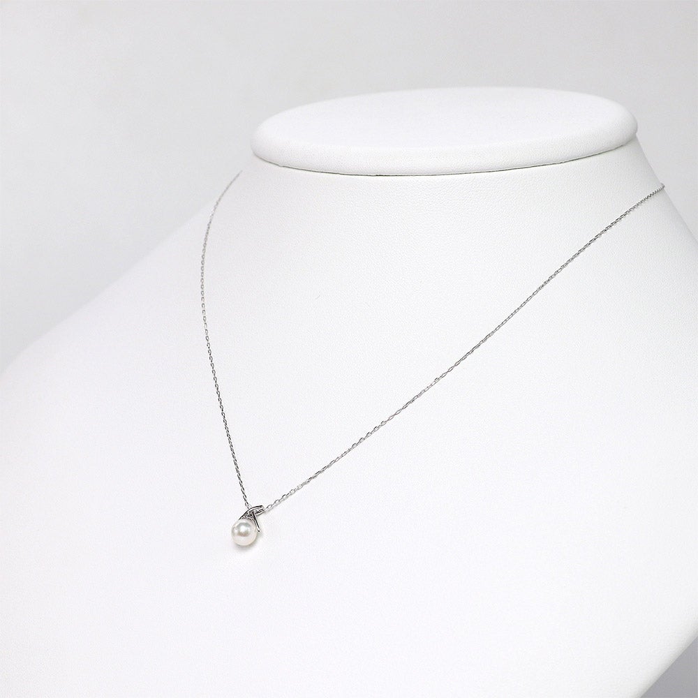 K10WG アコヤ真珠＆アクアマリン ネックレス_10