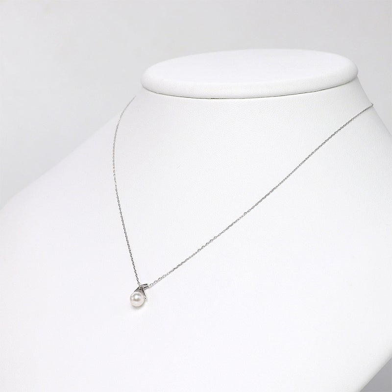 K10WG アコヤ真珠＆アクアマリン ネックレス_10