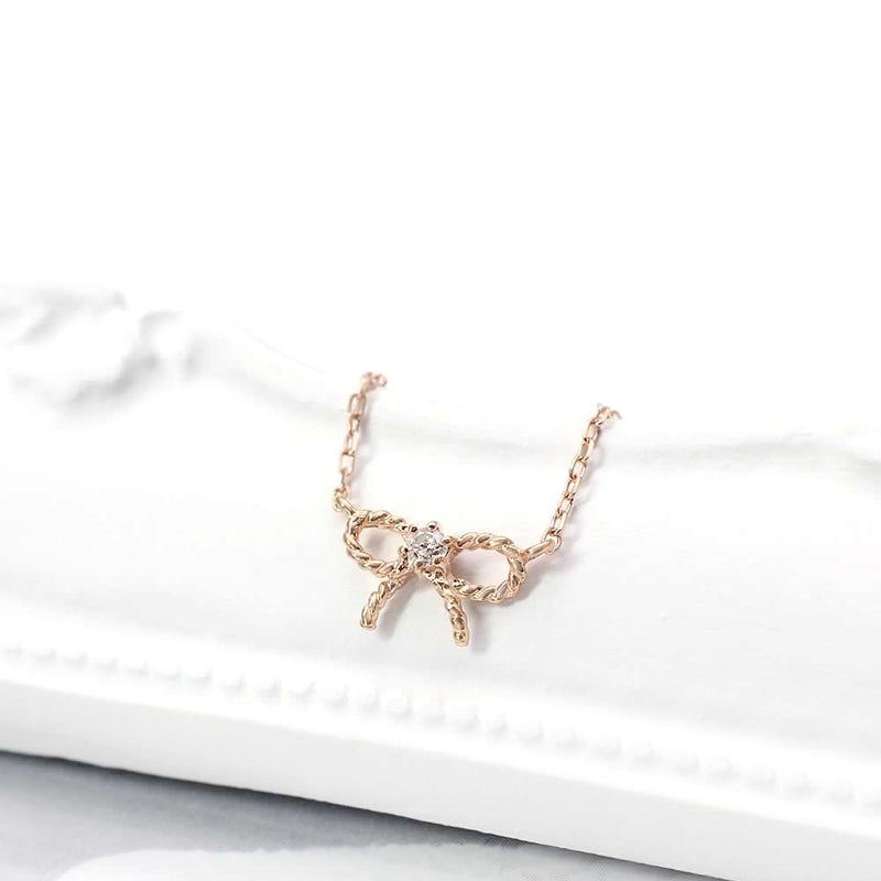 心葉 ダイヤモンド リボンネックレス K10_02