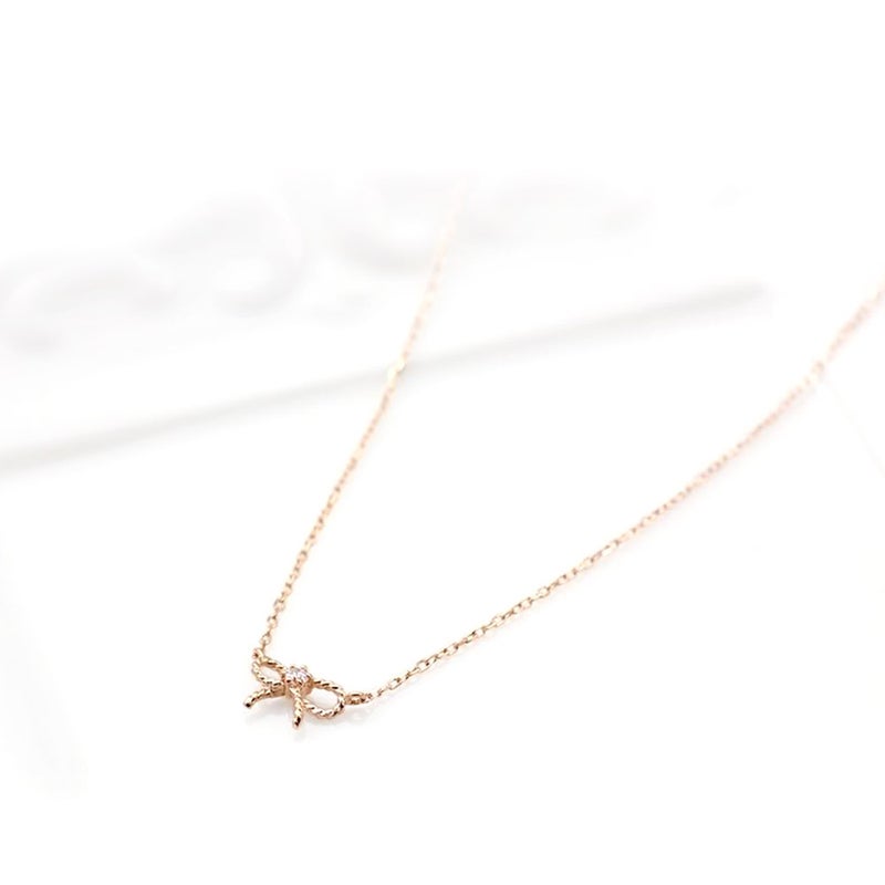 心葉 ダイヤモンド リボンネックレス K10_03