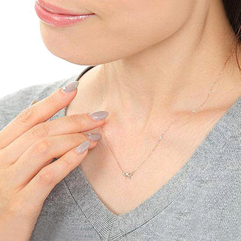 心葉 ダイヤモンド リボンネックレス K10_04