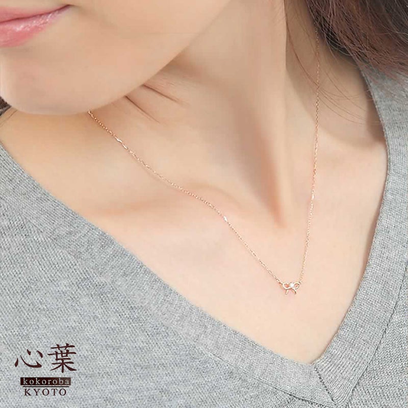 心葉 ダイヤモンド リボンネックレス K10_10