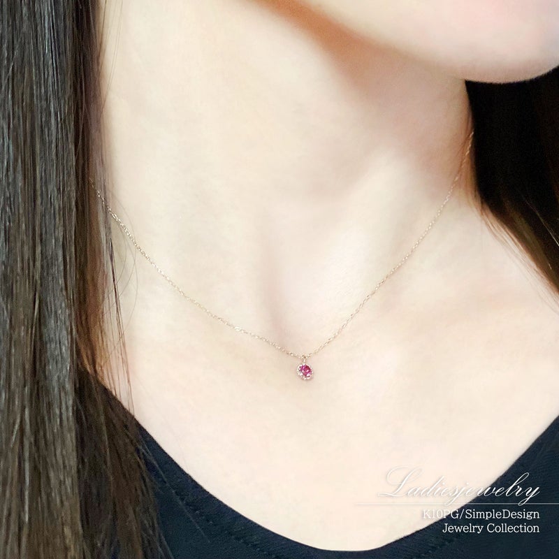 K10PG ピンクトルマリン ネックレス 10月誕生石_12