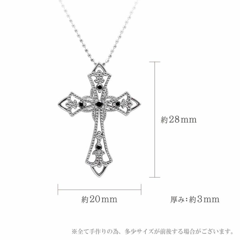 心葉 ブラックダイヤモンド クロスネックレス K10_04