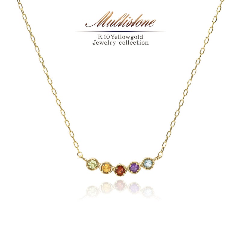 K10YG マルチストーン ネックレス_01