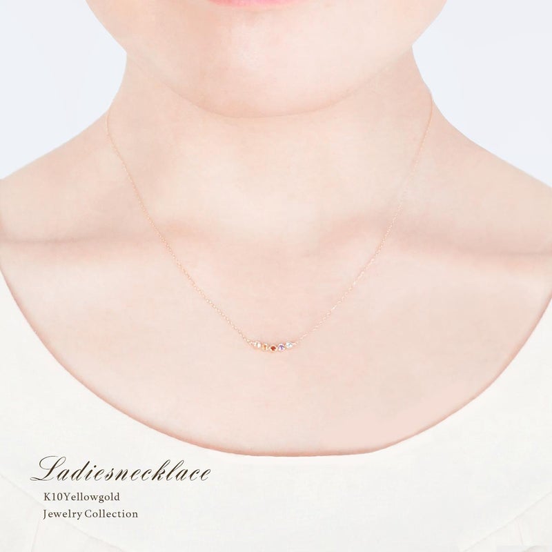 K10YG マルチストーン ネックレス_05