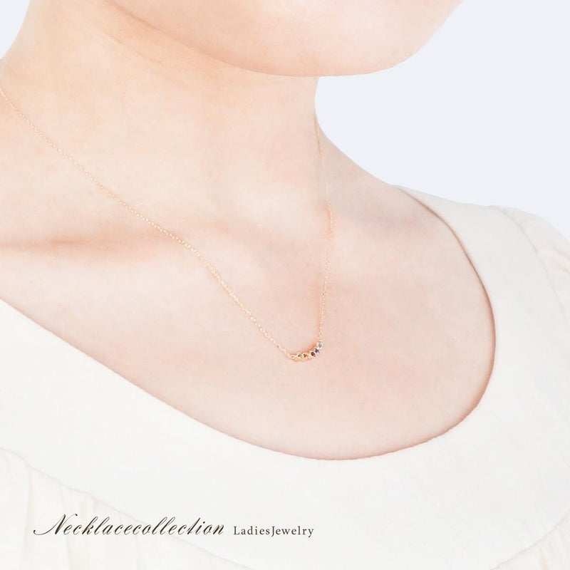 K10YG マルチストーン ネックレス_13