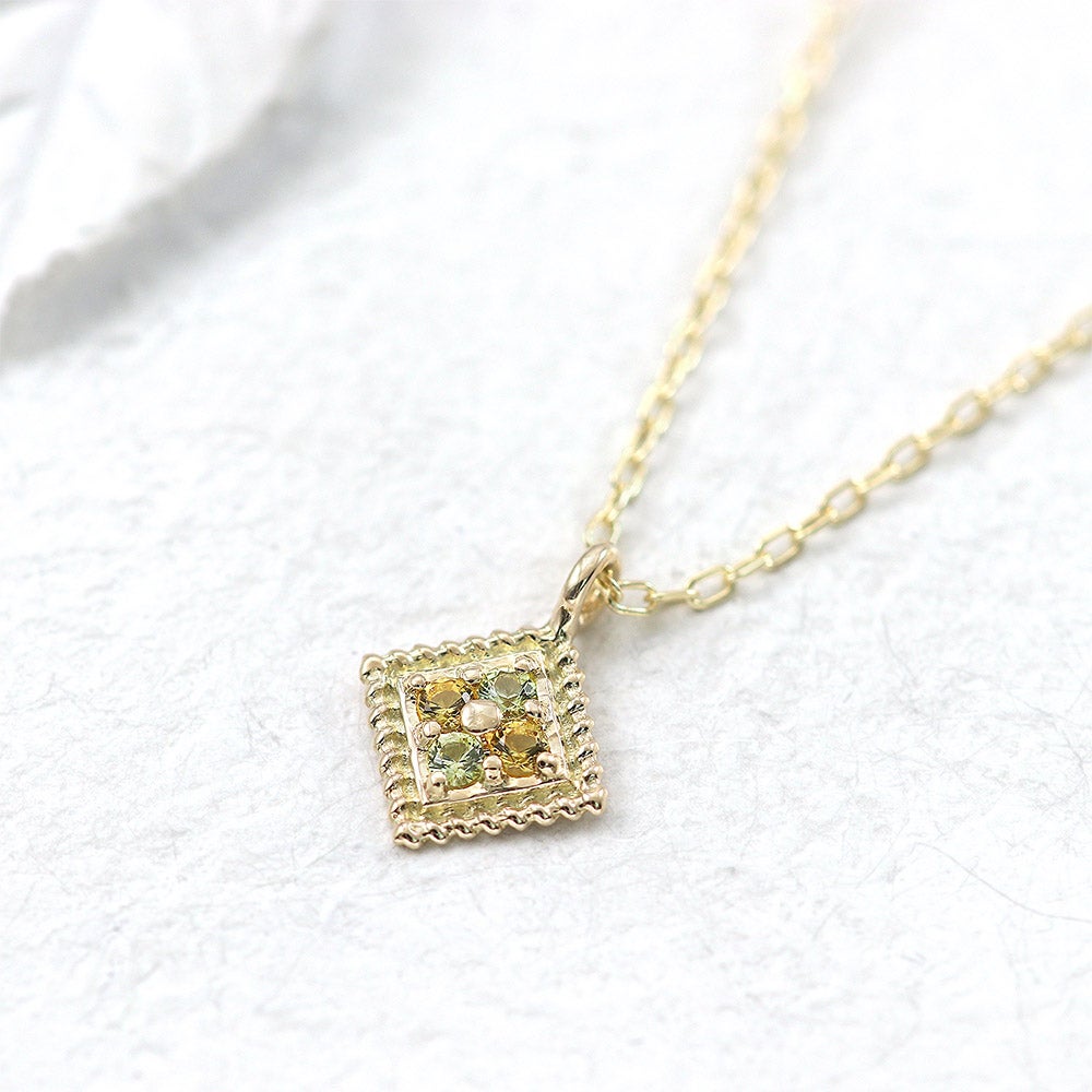 K10YG ペリドット＆シトリン ネックレス 11月の誕生石_02
