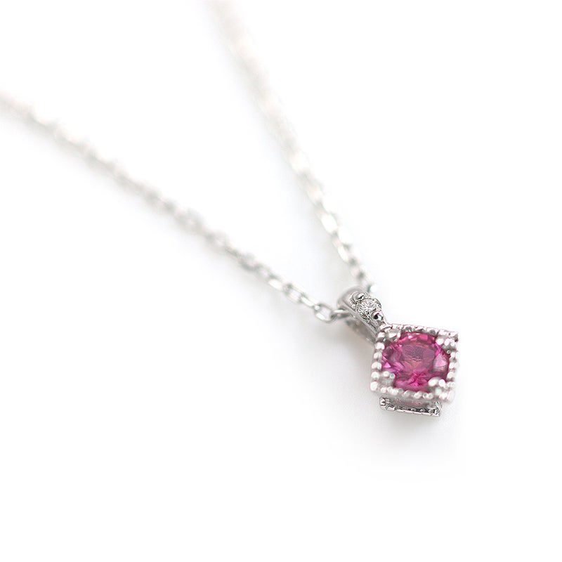 K10WG ピンクトルマリン＆ダイヤモンド ネックレス_10