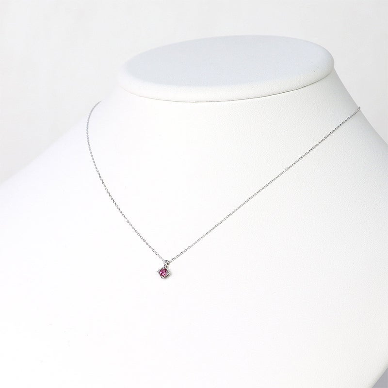 K10WG ピンクトルマリン＆ダイヤモンド ネックレス_11