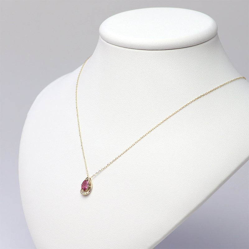 K10YG ピンクトルマリン＆ダイヤモンド ネックレス 10月誕生石_09