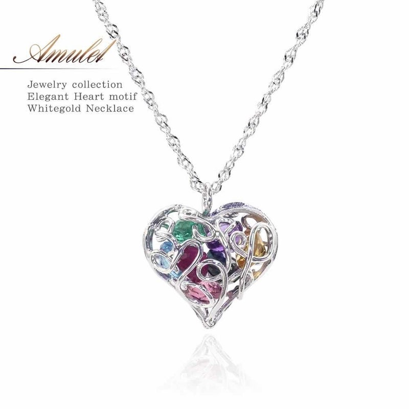 K10WG 7石ハートアミュレット ネックレス_01