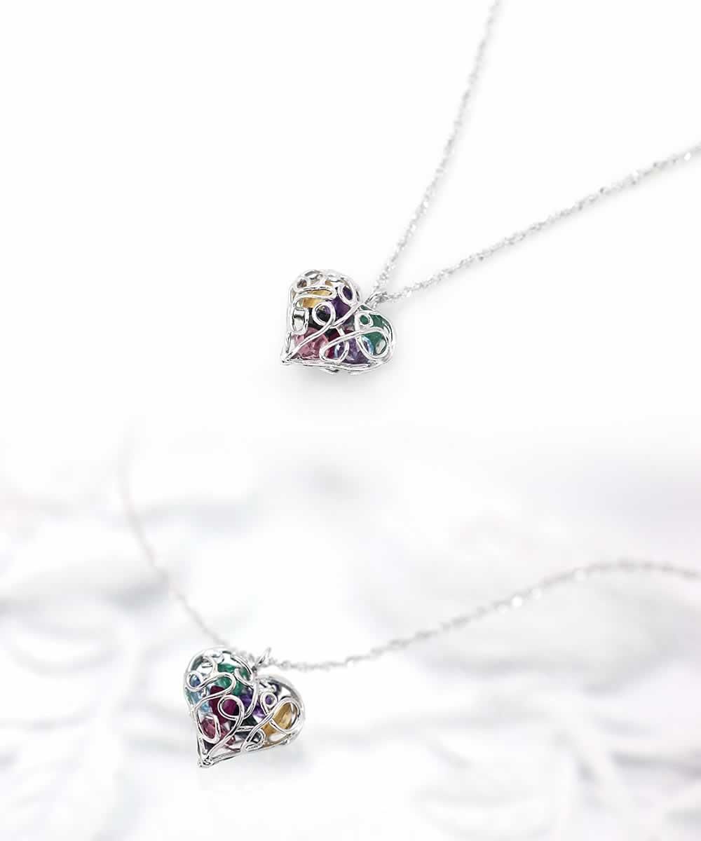 K10WG 7石ハートアミュレット ネックレス_02